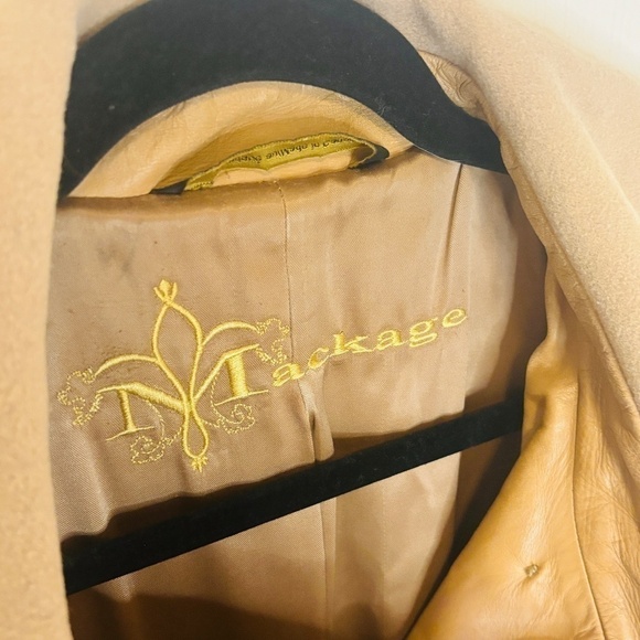 MACKAGE Tan Brown Wool Blend Luxury Trench Coat SZ Medium - Picture 10 of 13